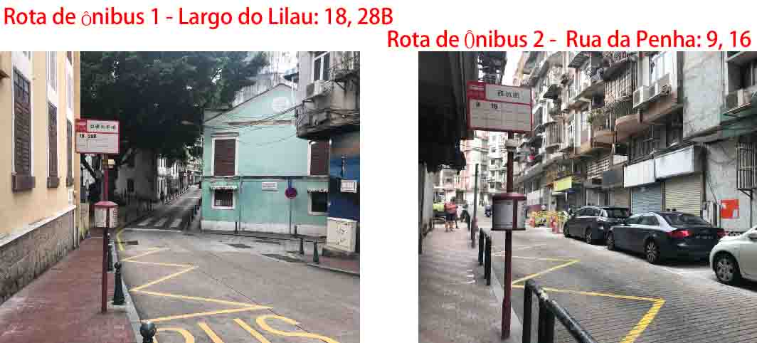 o ponto de ônibus Largo do Lilau ou Rua da Penha